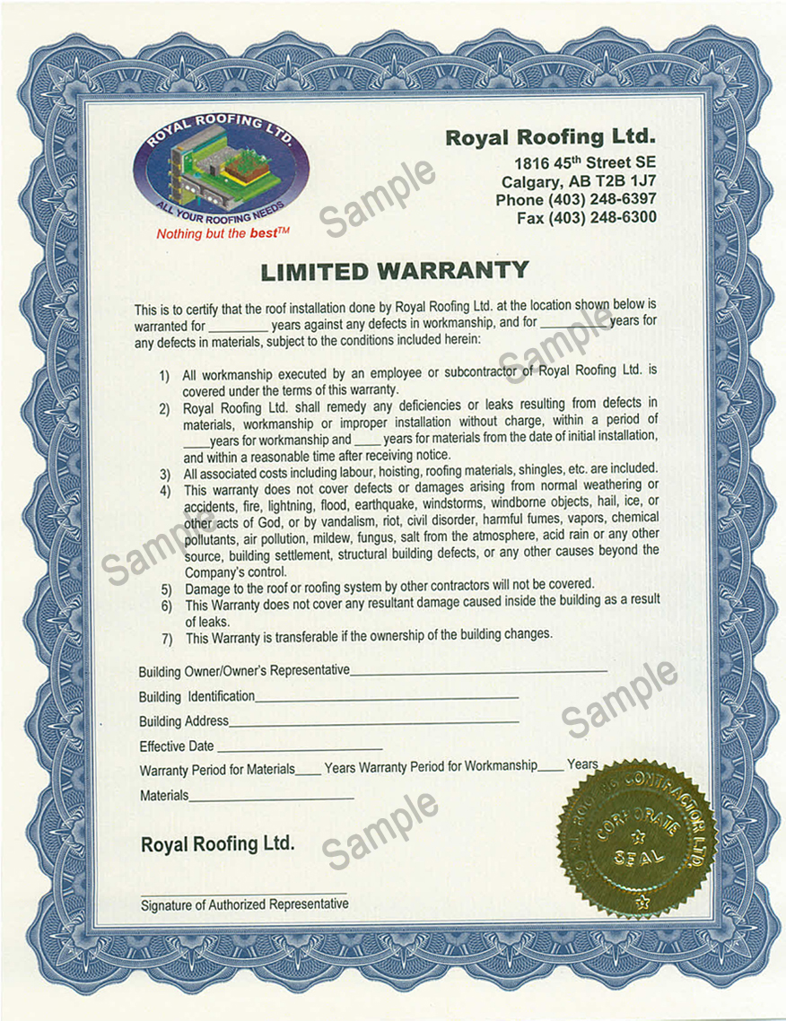 Warranty Certificate Sample Warranty Certificate Sample